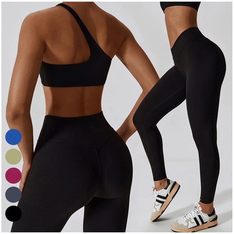 Conjunto deportivo femenino de 2 piezas – Leggings de cintura alta y top de un solo hombro

* Secado rápido
* Cintura alta con diseño en V
* Tejido elástico
* Ideal para gimnasio, fitness y entrenamiento
* Conjunto de 2