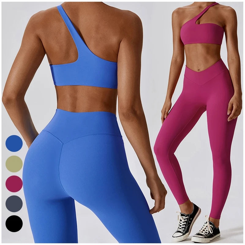 Conjunto deportivo femenino de 2 piezas – Leggings de cintura alta y top de un solo hombro

* Secado rápido
* Cintura alta con diseño en V
* Tejido elástico
* Ideal para gimnasio, fitness y entrenamiento
* Conjunto de 2