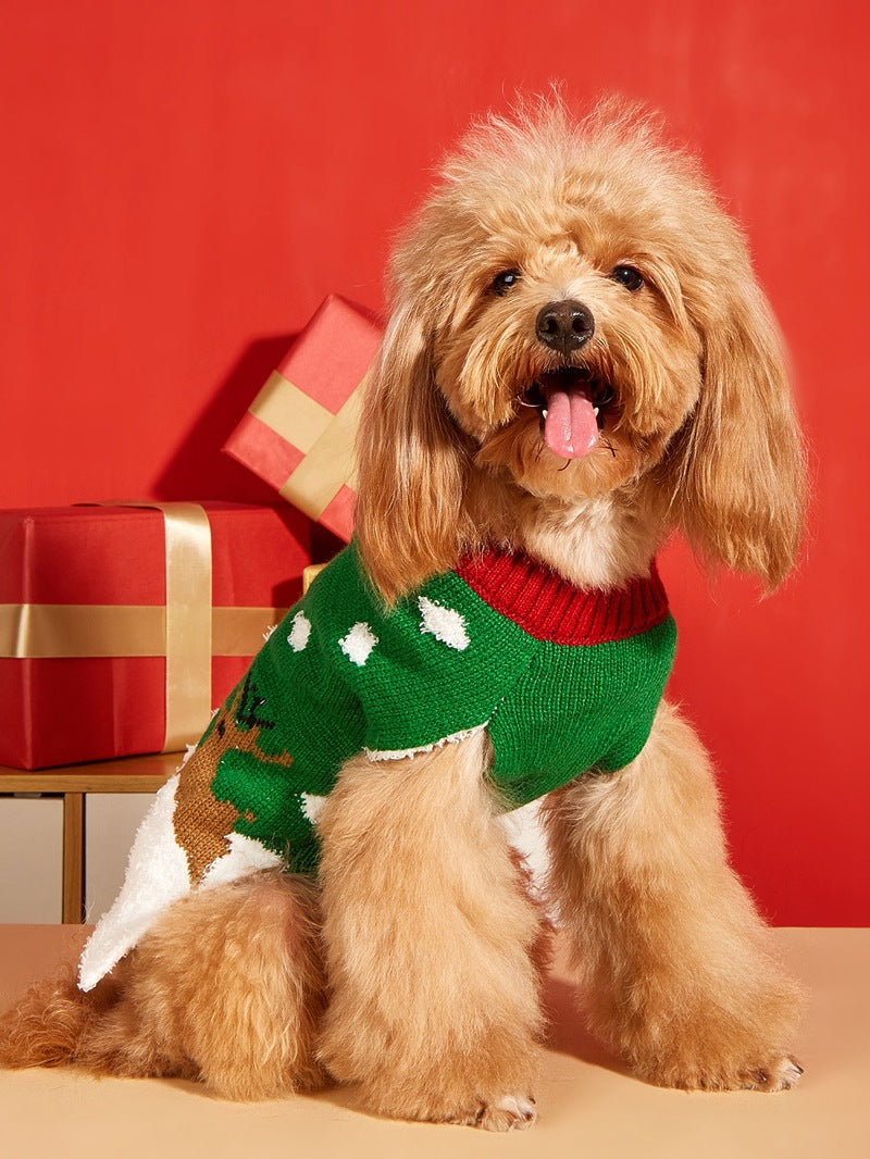 Jersey Navideño para Perros 🎄 – Papá Noel, Árbol, Reno, Copo de Nieve y Muñeco de Jengibre