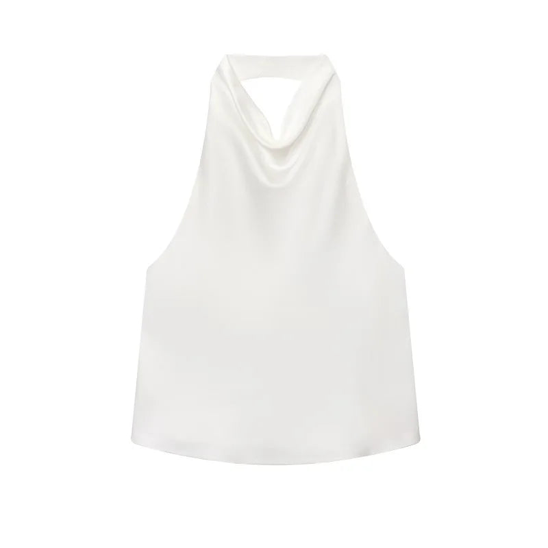 Top Halter de Satén para Mujer – Espalda Descubierta | Colección Verano
Top femenino de estilo elegante y veraniego, con acabado satinado, espalda descubierta y diseño de hombros descubiertos. Ideal para looks de verano,