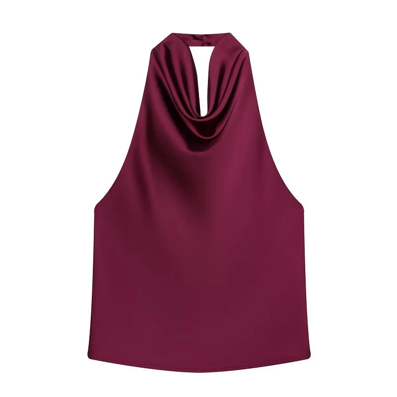 Top Halter de Satén para Mujer – Espalda Descubierta | Colección Verano
Top femenino de estilo elegante y veraniego, con acabado satinado, espalda descubierta y diseño de hombros descubiertos. Ideal para looks de verano,